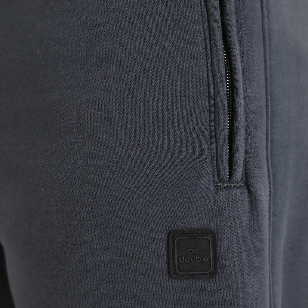 262MPAN-6056 JOGGER PANTS WITH ELASTIC WAISTBAND WITH ZIPPER POCKETS (BRUSHED FLEECE) ANTHRACITE