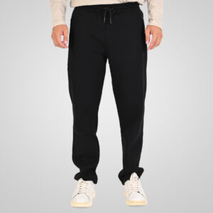 262MPAN-6056 JOGGER PANTS WITH ELASTIC WAISTBAND WITH ZIPPER POCKETS (BRUSHED FLEECE) BLACK
