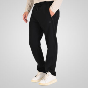 262MPAN-6056 JOGGER PANTS WITH ELASTIC WAISTBAND WITH ZIPPER POCKETS (BRUSHED FLEECE) BLACK - Image 3