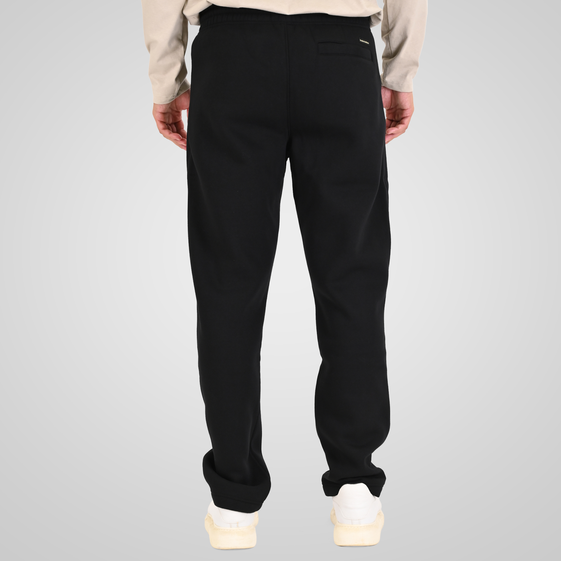 262MPAN-6056 JOGGER PANTS WITH ELASTIC WAISTBAND WITH ZIPPER POCKETS (BRUSHED FLEECE) BLACK - Image 4