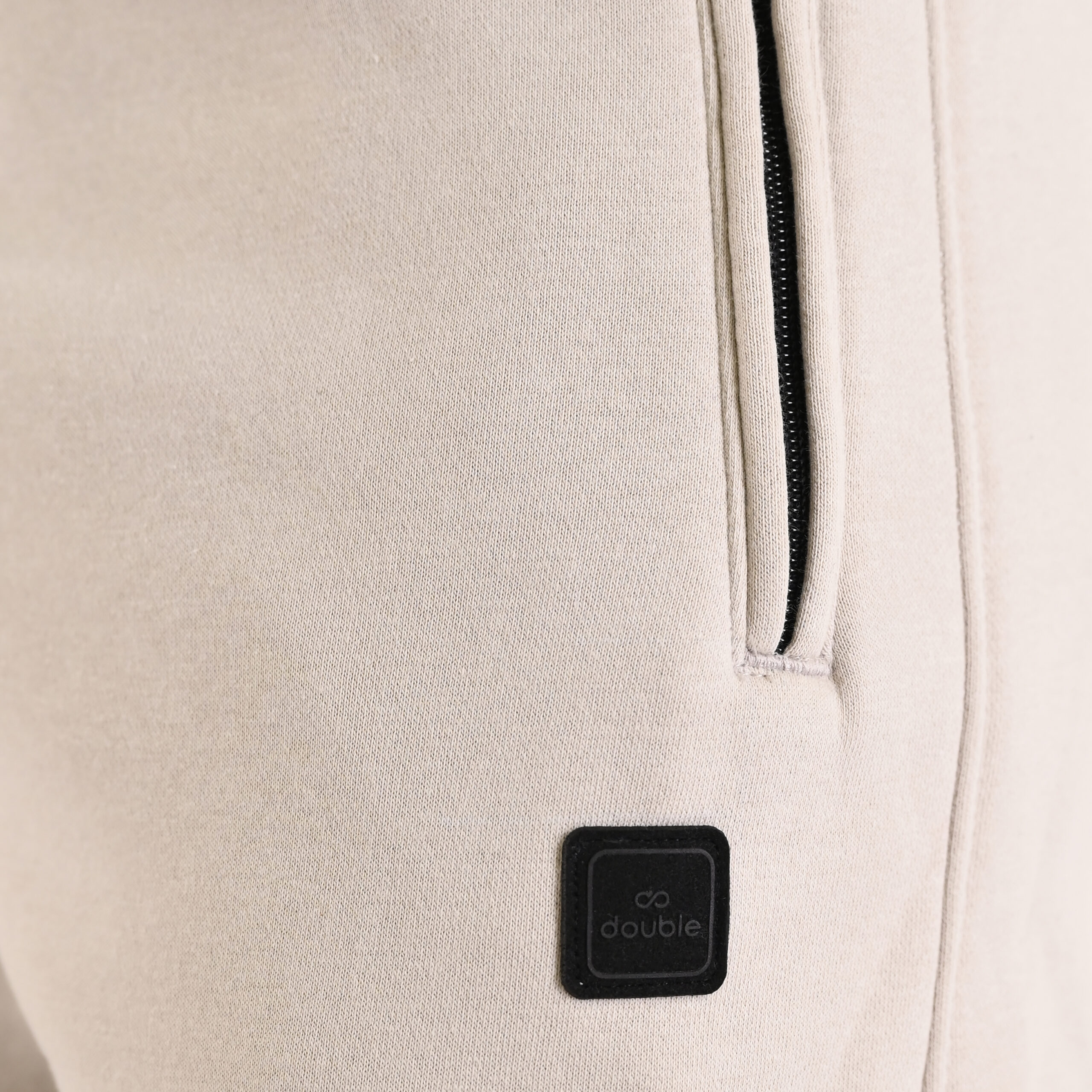 262MPAN-6056 JOGGER PANTS WITH ELASTIC WAISTBAND WITH ZIPPER POCKETS (BRUSHED FLEECE) ICE - Image 5