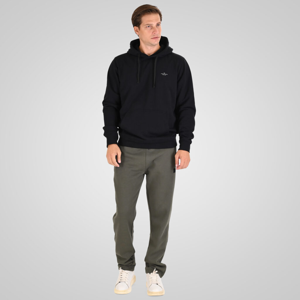 262MPAN-6056 JOGGER PANTS WITH ELASTIC WAISTBAND WITH ZIPPER POCKETS (BRUSHED FLEECE) KHAKI