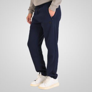 262MPAN-6056 JOGGER PANTS WITH ELASTIC WAISTBAND WITH ZIPPER POCKETS (BRUSHED FLEECE) NAVY - Image 3