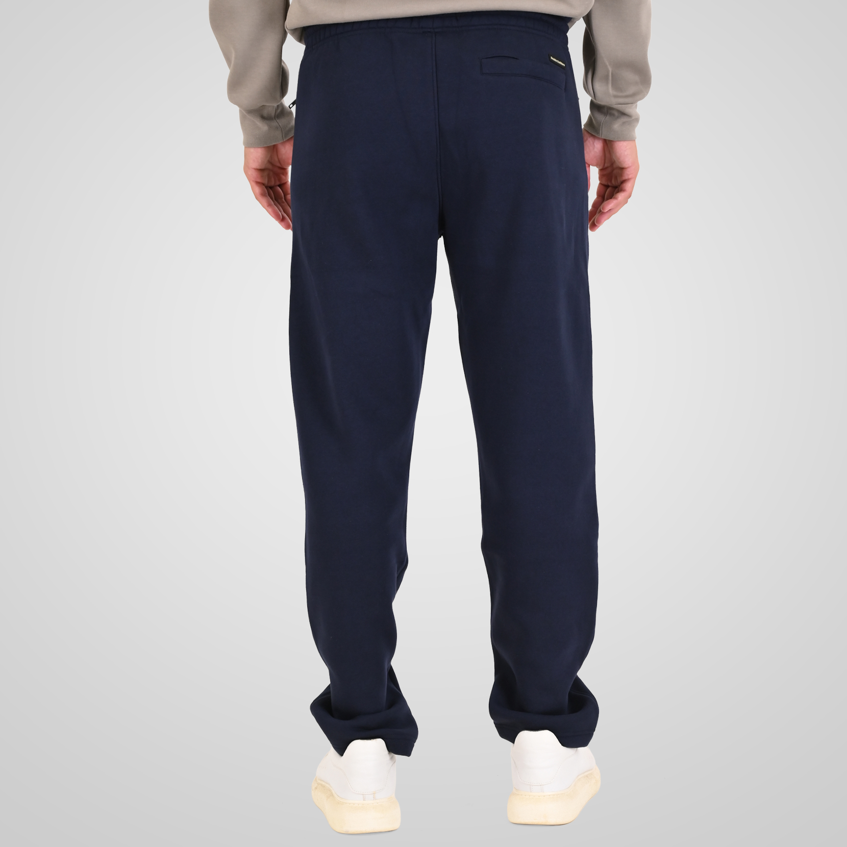 262MPAN-6056 JOGGER PANTS WITH ELASTIC WAISTBAND WITH ZIPPER POCKETS (BRUSHED FLEECE) NAVY - Image 4
