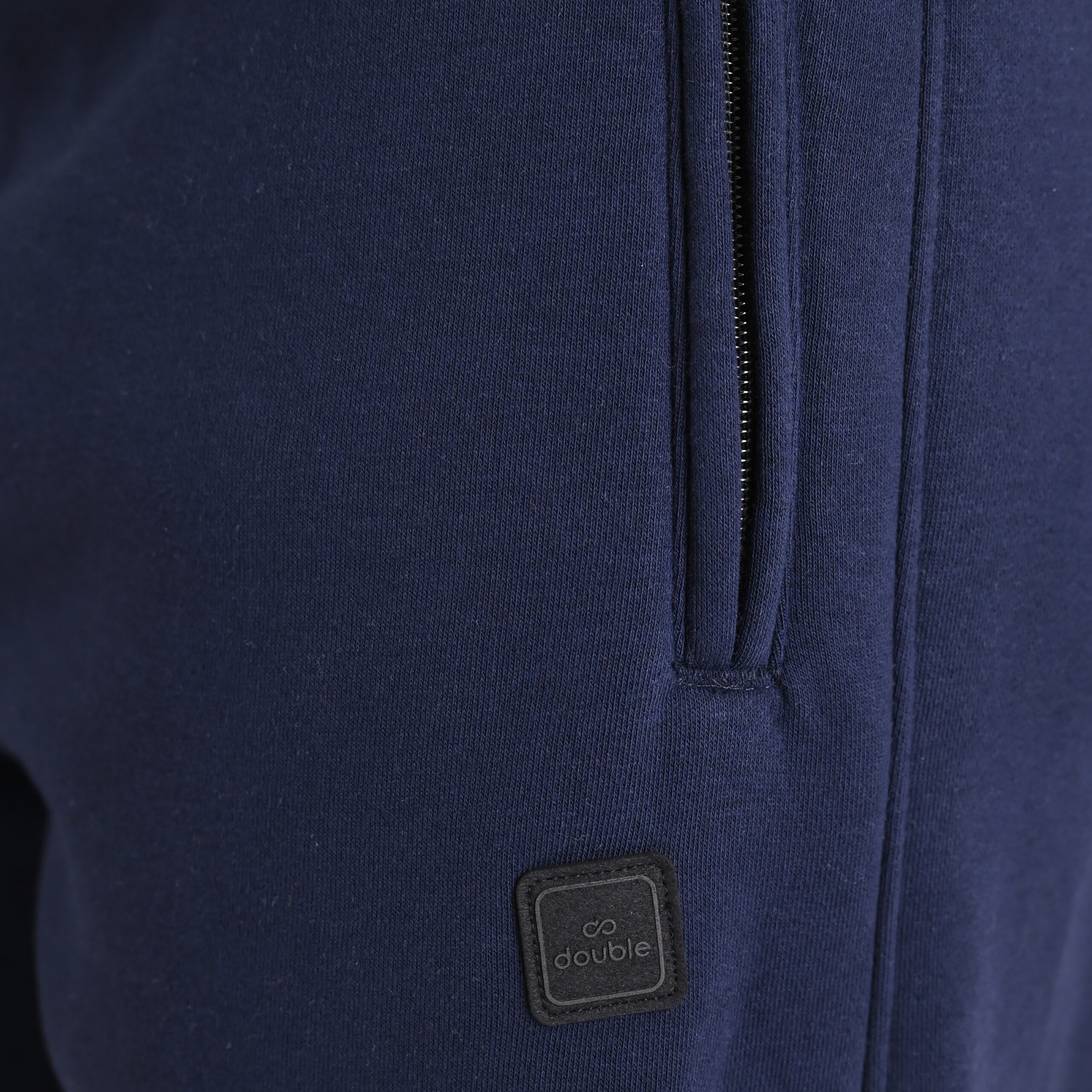 262MPAN-6056 JOGGER PANTS WITH ELASTIC WAISTBAND WITH ZIPPER POCKETS (BRUSHED FLEECE) NAVY - Image 5
