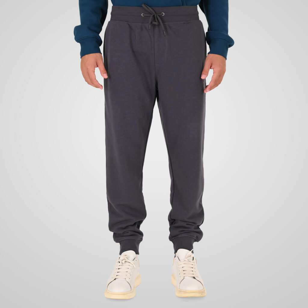 262MPAN-6057 JOGGER PANTS WITH ELASTIC WAISTBAND AND HEM AND HIGH DENSITY PRINT (TERRY FLEECE) ANTHRACITE
