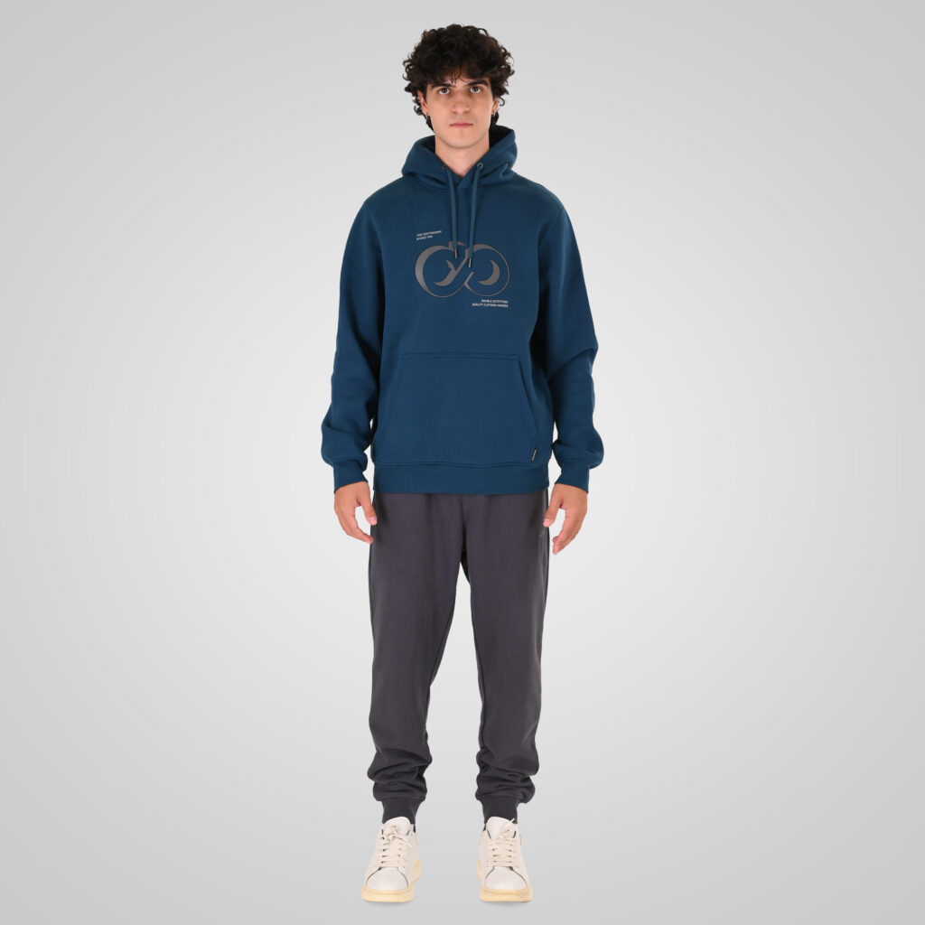 262MPAN-6057 JOGGER PANTS WITH ELASTIC WAISTBAND AND HEM AND HIGH DENSITY PRINT (TERRY FLEECE) ANTHRACITE