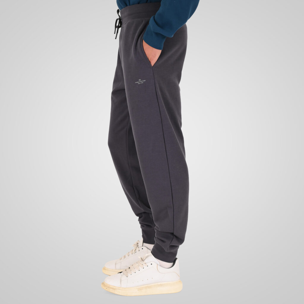 262MPAN-6057 JOGGER PANTS WITH ELASTIC WAISTBAND AND HEM AND HIGH DENSITY PRINT (TERRY FLEECE) ANTHRACITE