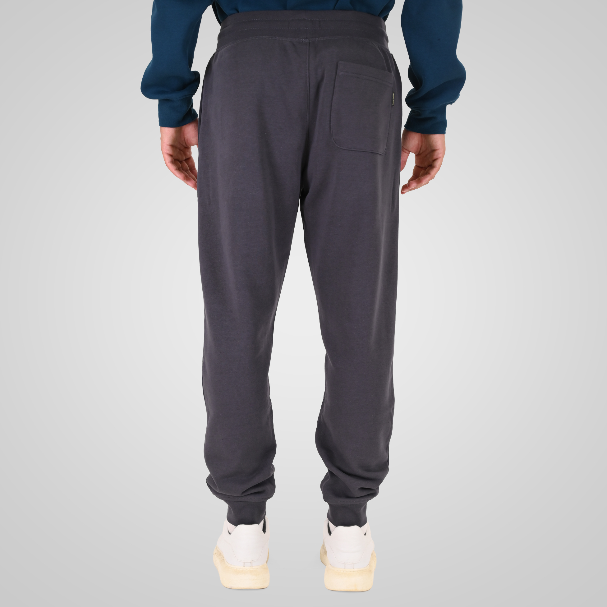 262MPAN-6057 JOGGER PANTS WITH ELASTIC WAISTBAND AND HEM AND HIGH DENSITY PRINT (TERRY FLEECE) ANTHRACITE - Image 4