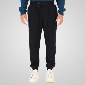 262MPAN-6057 JOGGER PANTS WITH ELASTIC WAISTBAND AND HEM AND HIGH DENSITY PRINT (TERRY FLEECE) BLACK
