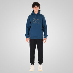 262MPAN-6057 JOGGER PANTS WITH ELASTIC WAISTBAND AND HEM AND HIGH DENSITY PRINT (TERRY FLEECE) BLACK