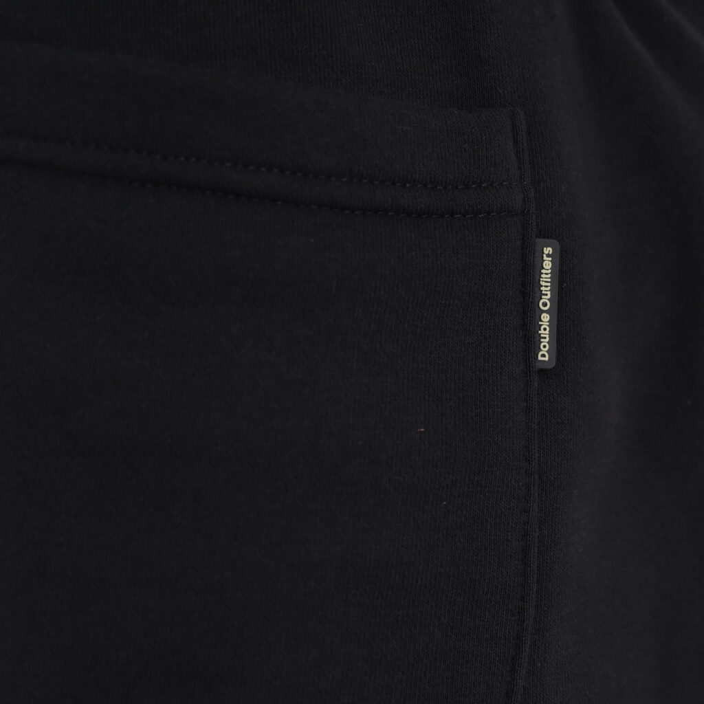 262MPAN-6057 JOGGER PANTS WITH ELASTIC WAISTBAND AND HEM AND HIGH DENSITY PRINT (TERRY FLEECE) BLACK