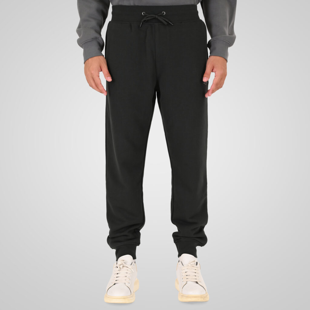 262MPAN-6057 JOGGER PANTS WITH ELASTIC WAISTBAND AND HEM AND HIGH DENSITY PRINT (TERRY FLEECE) DEEP FOREST