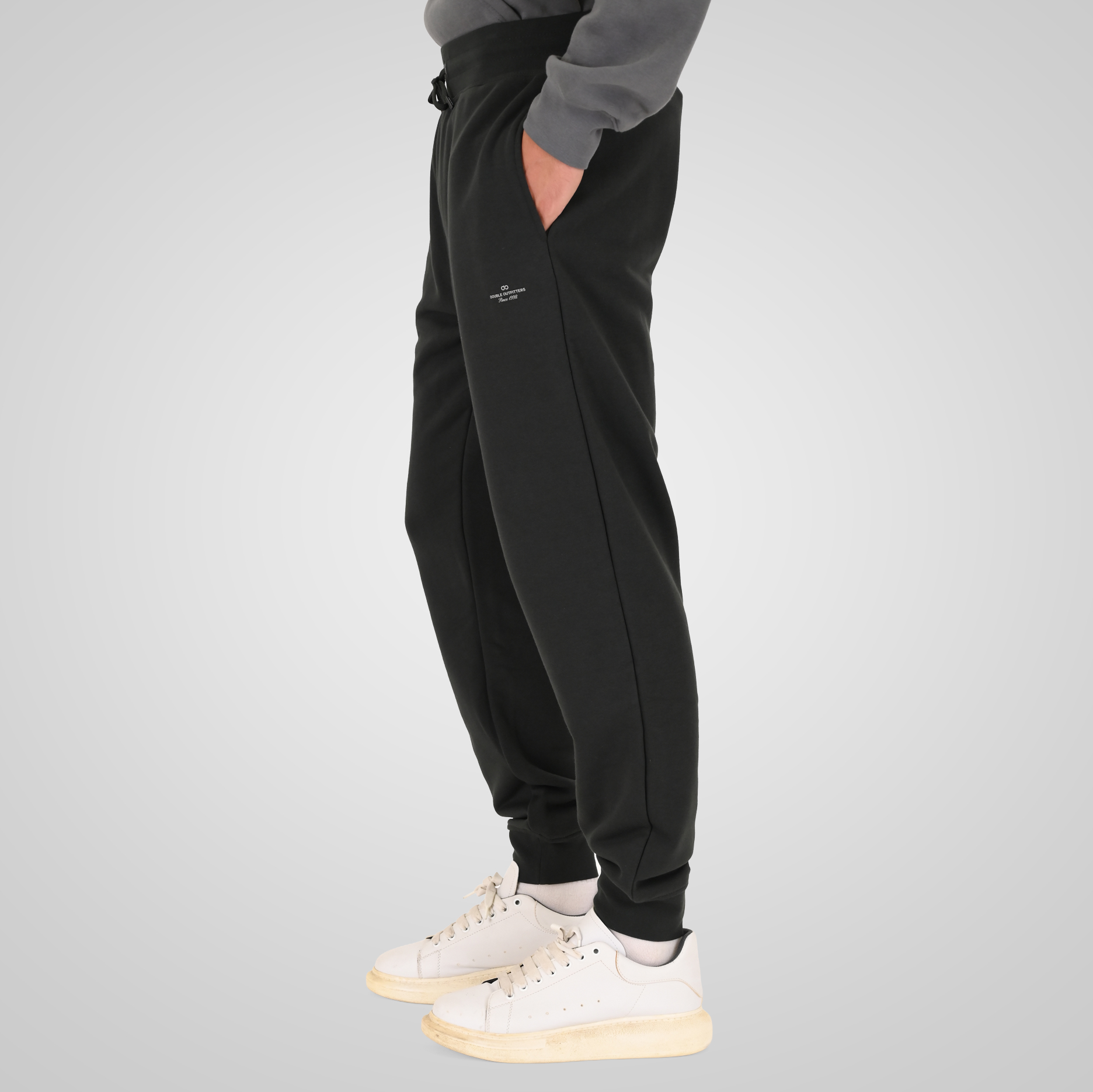 262MPAN-6057 JOGGER PANTS WITH ELASTIC WAISTBAND AND HEM AND HIGH DENSITY PRINT (TERRY FLEECE) DEEP FOREST - Image 3