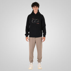 262MPAN-6057 JOGGER PANTS WITH ELASTIC WAISTBAND AND HEM AND HIGH DENSITY PRINT (TERRY FLEECE) DK BEIGE