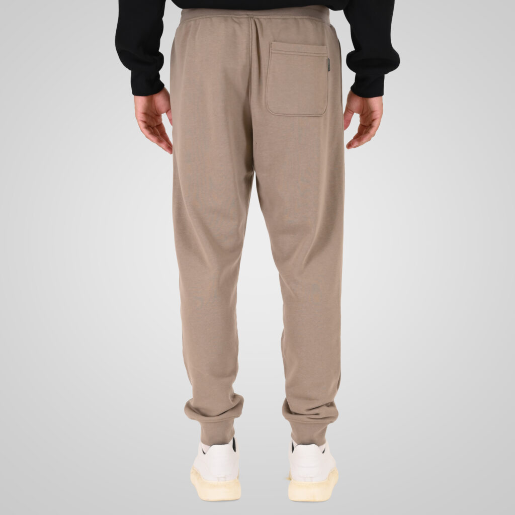 262MPAN-6057 JOGGER PANTS WITH ELASTIC WAISTBAND AND HEM AND HIGH DENSITY PRINT (TERRY FLEECE) DK BEIGE