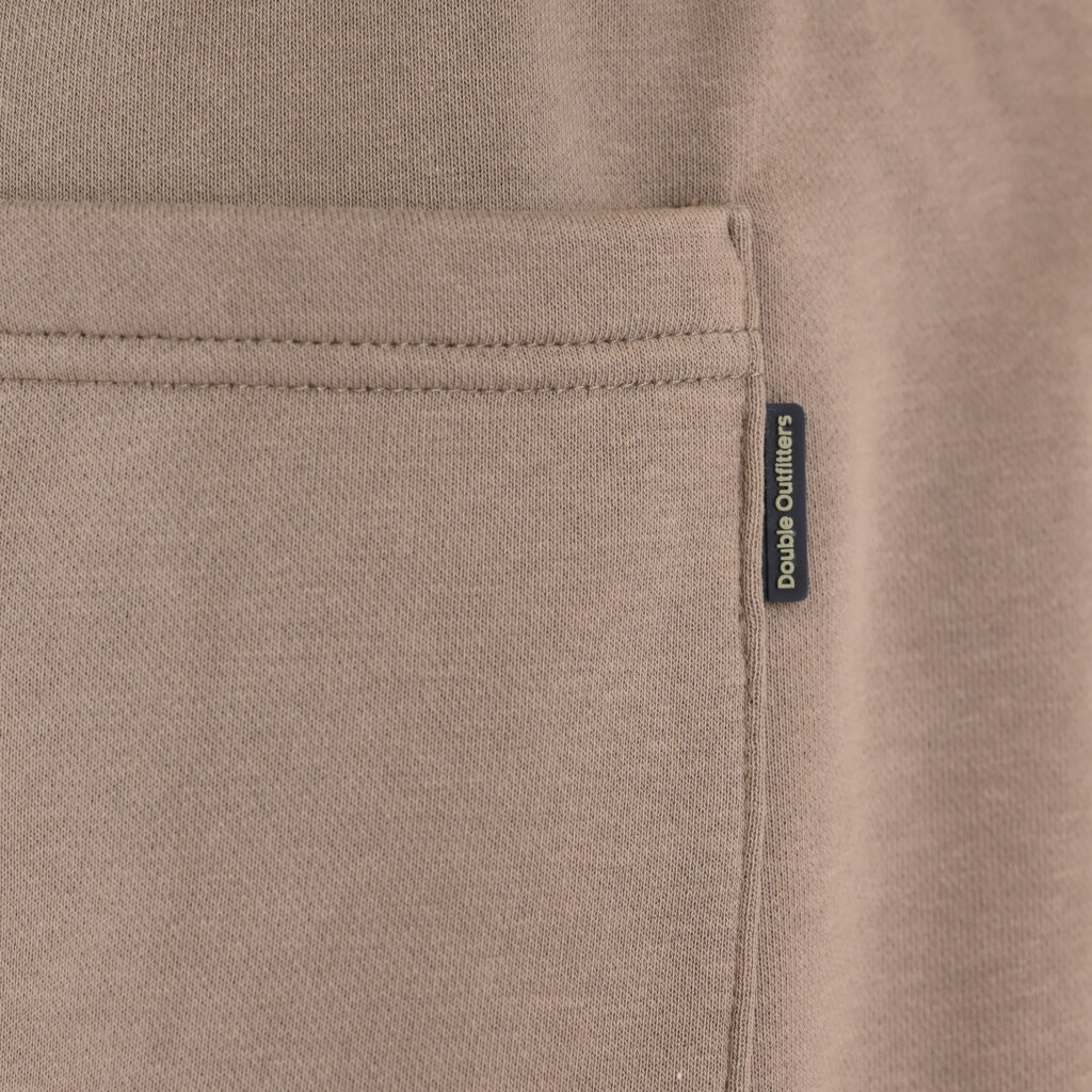 262MPAN-6057 JOGGER PANTS WITH ELASTIC WAISTBAND AND HEM AND HIGH DENSITY PRINT (TERRY FLEECE) DK BEIGE