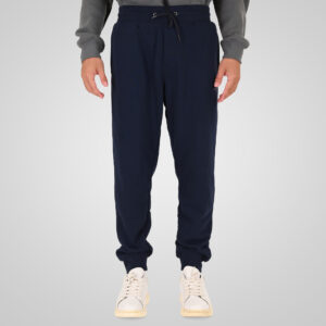 262MPAN-6057 JOGGER PANTS WITH ELASTIC WAISTBAND AND HEM AND HIGH DENSITY PRINT (TERRY FLEECE) NAVY