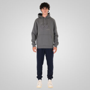 262MPAN-6057 JOGGER PANTS WITH ELASTIC WAISTBAND AND HEM AND HIGH DENSITY PRINT (TERRY FLEECE) NAVY