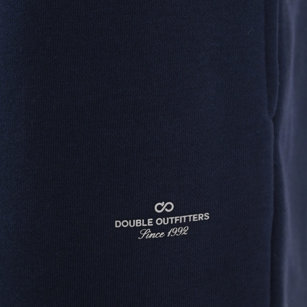 262MPAN-6057 JOGGER PANTS WITH ELASTIC WAISTBAND AND HEM AND HIGH DENSITY PRINT (TERRY FLEECE) NAVY