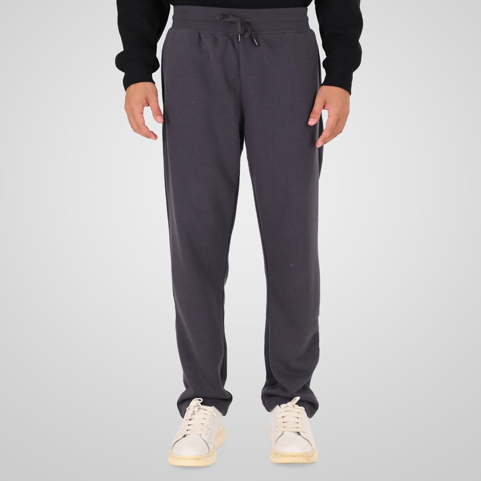 262MPAN-6058 JOGGER PANTS WITH ELASTIC WAISTBAND AND HIGH DENSITY PRINT (TERRY FLEECE) ANTHRACITE - Image 1
