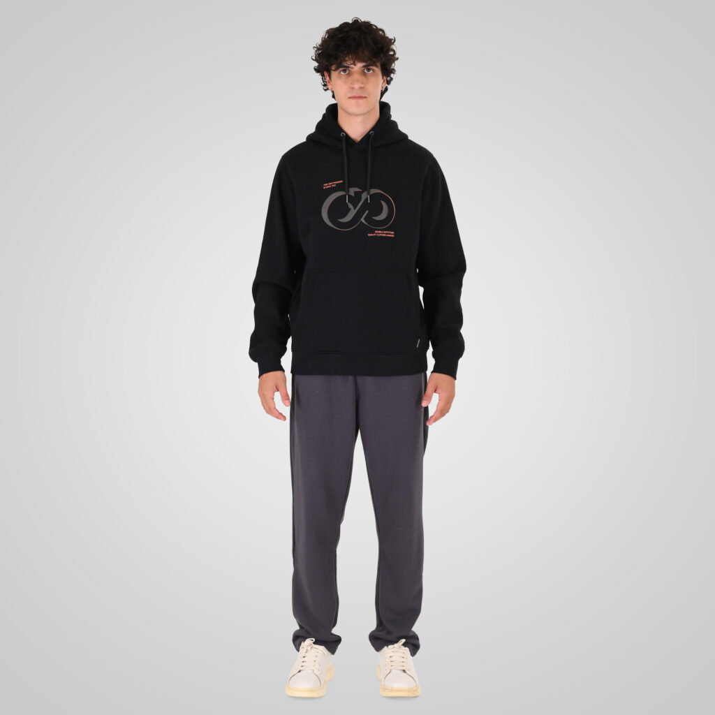 262MPAN-6058 JOGGER PANTS WITH ELASTIC WAISTBAND AND HIGH DENSITY PRINT (TERRY FLEECE) ANTHRACITE