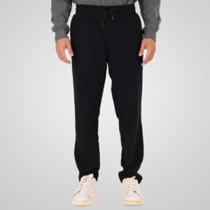 262MPAN-6058 JOGGER PANTS WITH ELASTIC WAISTBAND AND HIGH DENSITY PRINT (TERRY FLEECE) BLACK