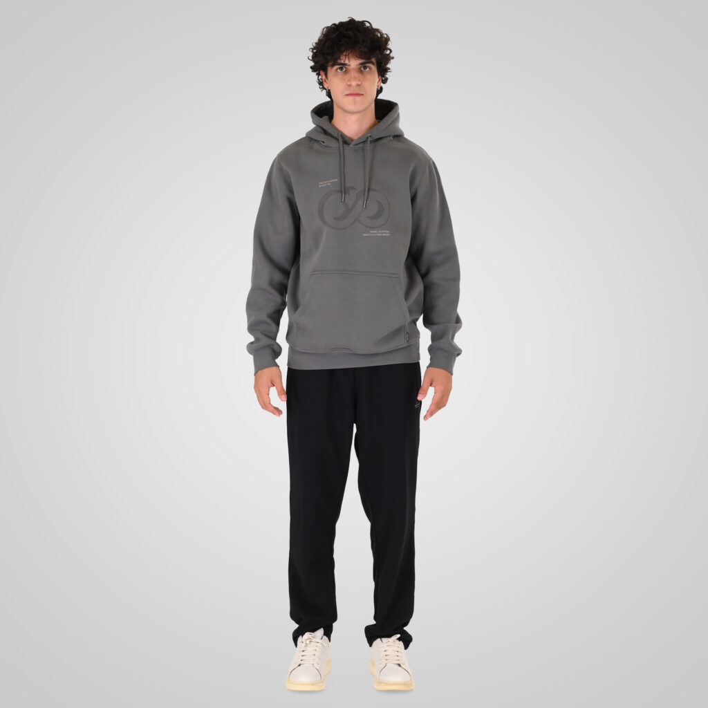 262MPAN-6058 JOGGER PANTS WITH ELASTIC WAISTBAND AND HIGH DENSITY PRINT (TERRY FLEECE) BLACK