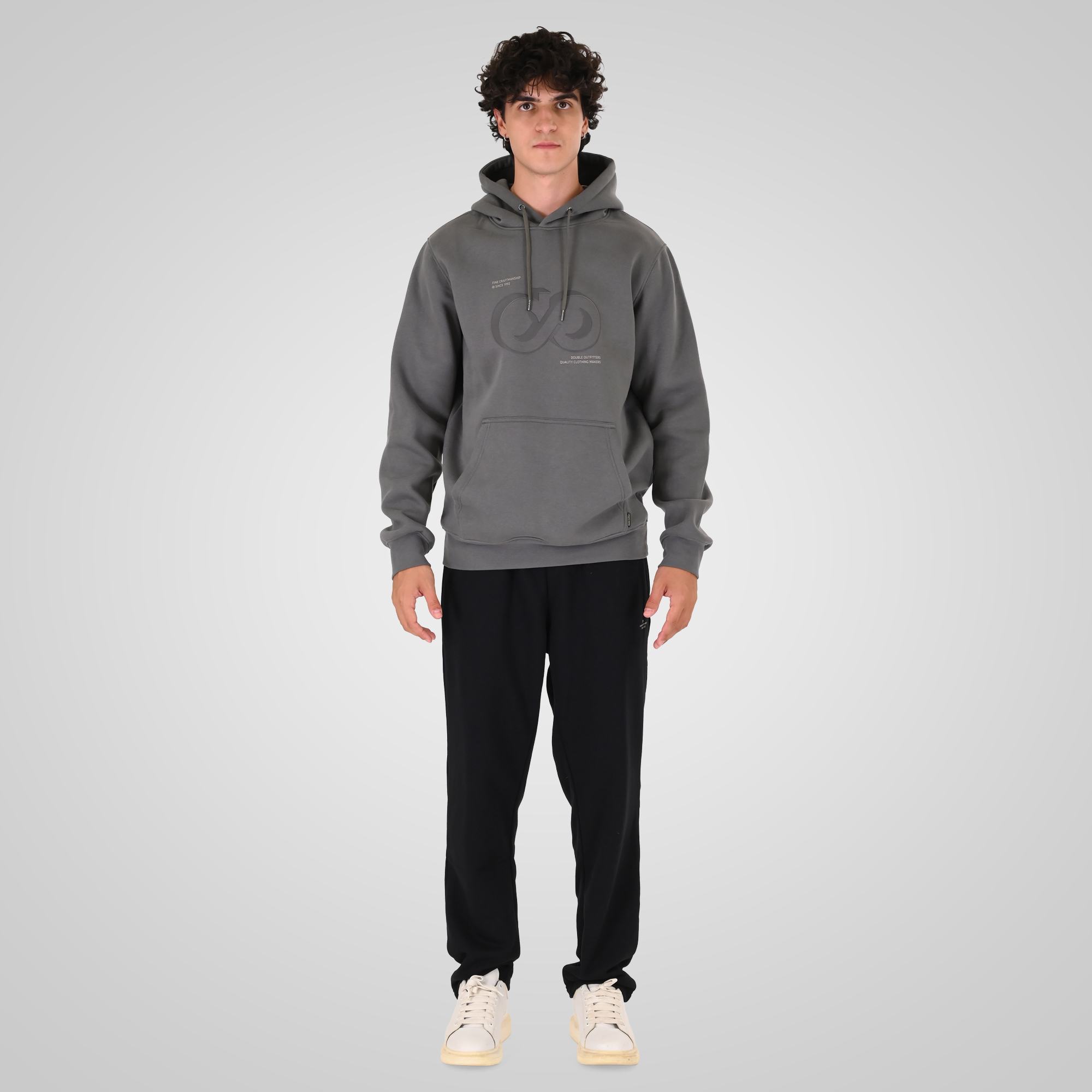 262MPAN-6058 JOGGER PANTS WITH ELASTIC WAISTBAND AND HIGH DENSITY PRINT (TERRY FLEECE) BLACK - Image 2