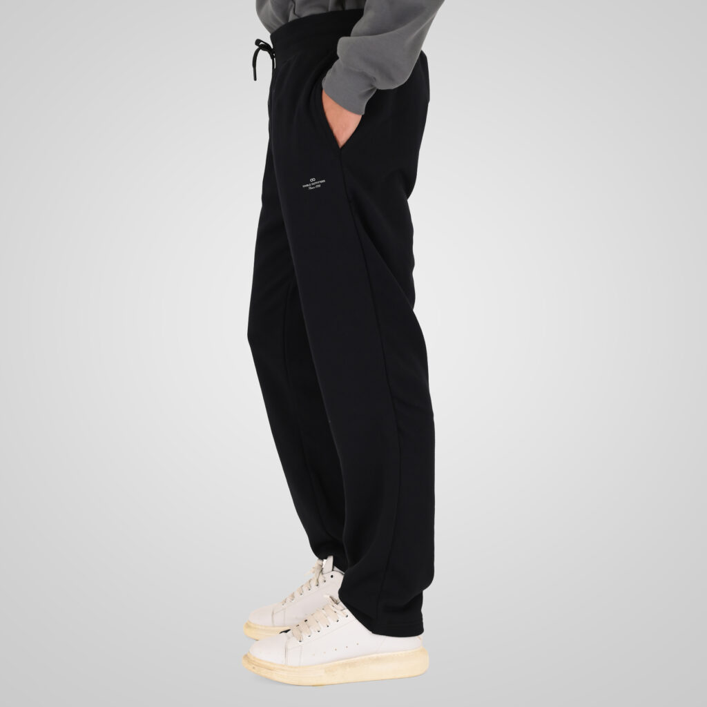 262MPAN-6058 JOGGER PANTS WITH ELASTIC WAISTBAND AND HIGH DENSITY PRINT (TERRY FLEECE) BLACK