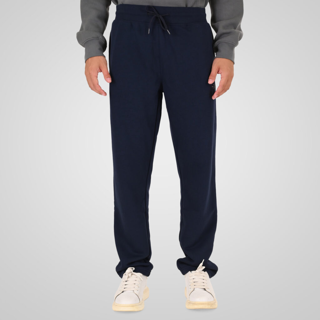 262MPAN-6058 JOGGER PANTS WITH ELASTIC WAISTBAND AND HIGH DENSITY PRINT (TERRY FLEECE) NAVY
