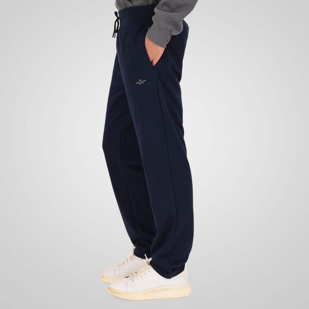 262MPAN-6058 JOGGER PANTS WITH ELASTIC WAISTBAND AND HIGH DENSITY PRINT (TERRY FLEECE) NAVY