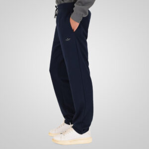 262MPAN-6058 JOGGER PANTS WITH ELASTIC WAISTBAND AND HIGH DENSITY PRINT (TERRY FLEECE) NAVY - Image 3