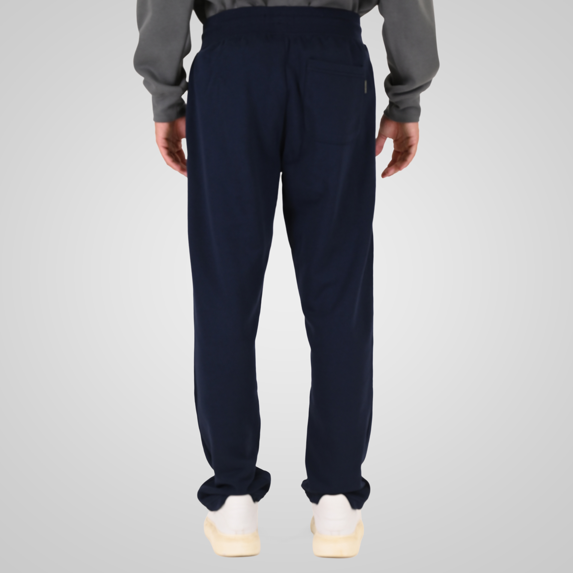 262MPAN-6058 JOGGER PANTS WITH ELASTIC WAISTBAND AND HIGH DENSITY PRINT (TERRY FLEECE) NAVY - Image 4