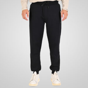 262MPAN-6059 JOGGER PANTS WITH ELASTIC WAISTBAND AND HEM WITH ZIPPER POCKETS (INTERLOCK) BLACK
