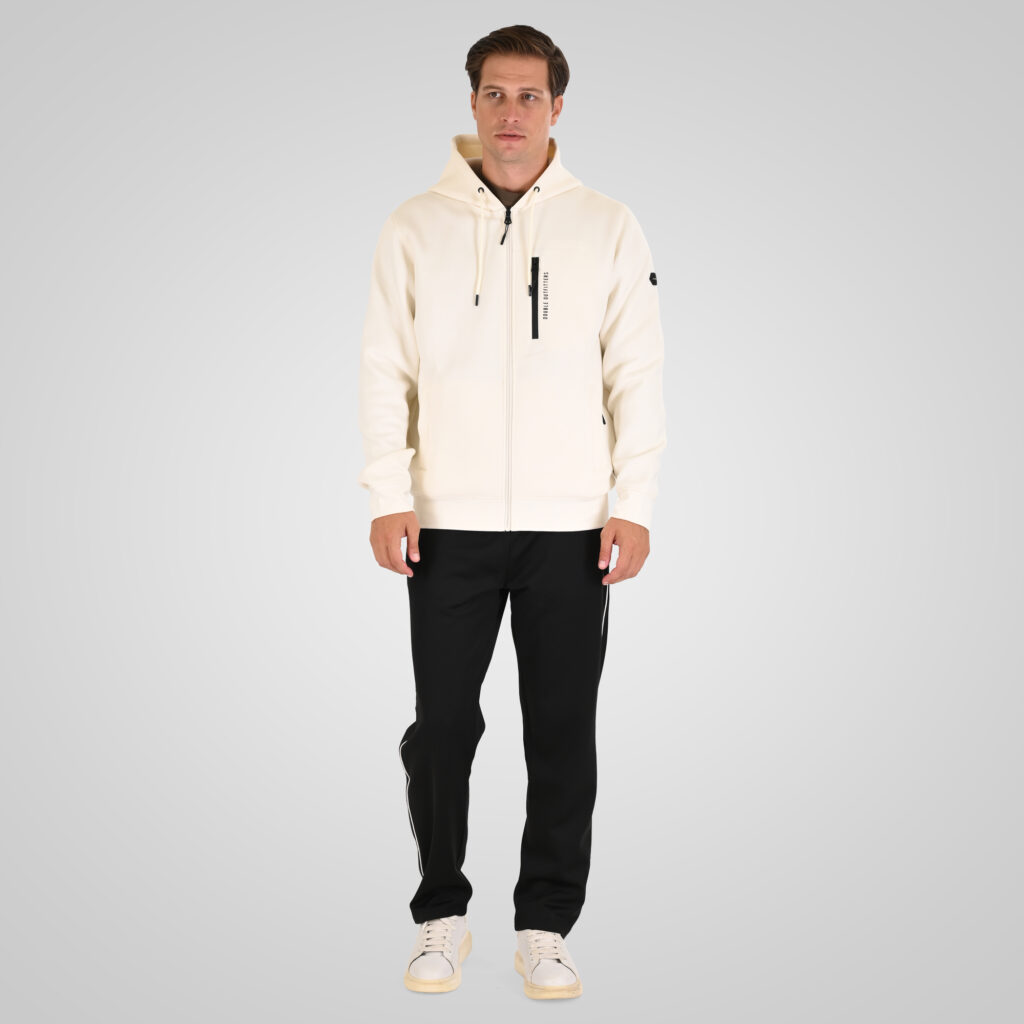 262MPAN-6059 JOGGER PANTS WITH ELASTIC WAISTBAND AND HEM WITH ZIPPER POCKETS (INTERLOCK) BLACK