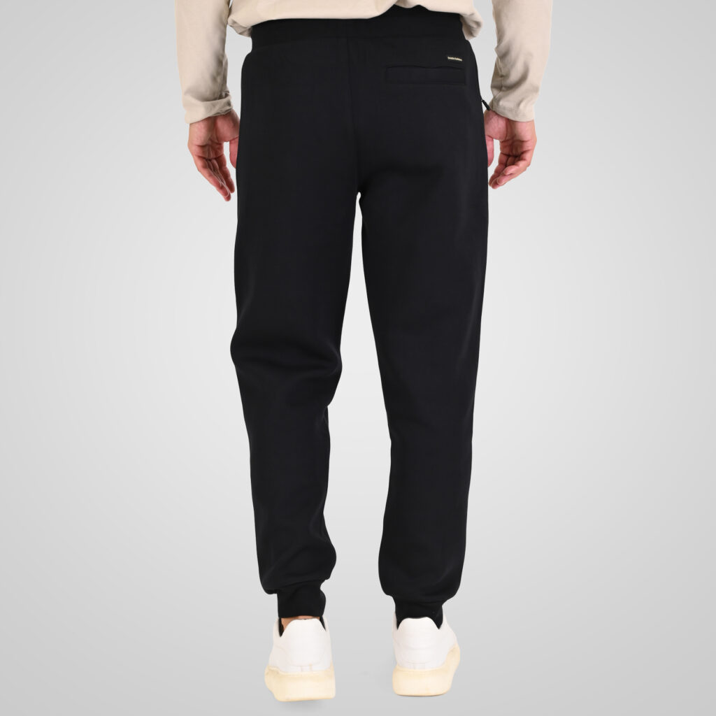 262MPAN-6059 JOGGER PANTS WITH ELASTIC WAISTBAND AND HEM WITH ZIPPER POCKETS (INTERLOCK) BLACK