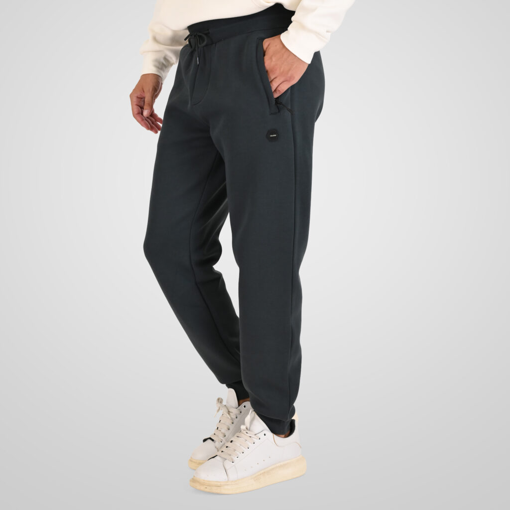 262MPAN-6059 JOGGER PANTS WITH ELASTIC WAISTBAND AND HEM WITH ZIPPER POCKETS (INTERLOCK) SHADOW GREEN