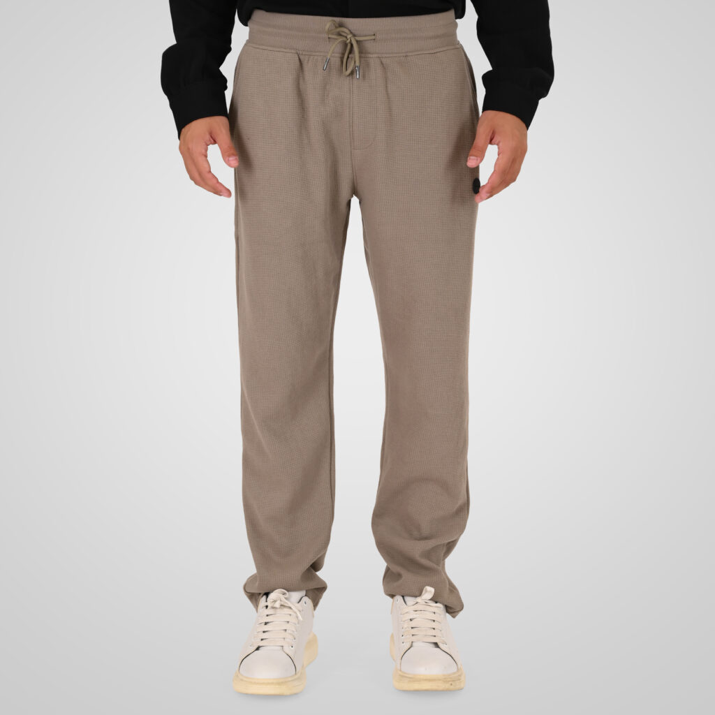 262MPAN-6060 JOGGER PANTS WITH ELASTIC WAISTBAND (WAFFLE) LT TAUPE