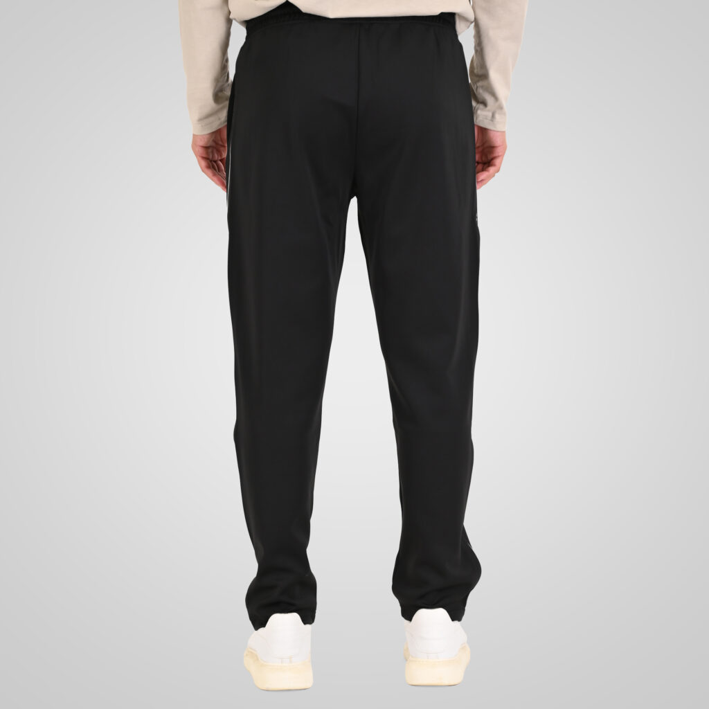 262MPAN-6061 JOGGER PANTS WITH ELASTIC WAISTBAND. HIGH DENSITY PRINT AND PIPING BLACK