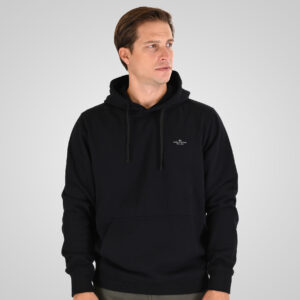 262MTOP-1140 HOODIE WITH HIGH DENSITY PRINT (TERRY FLEECE) BLACK