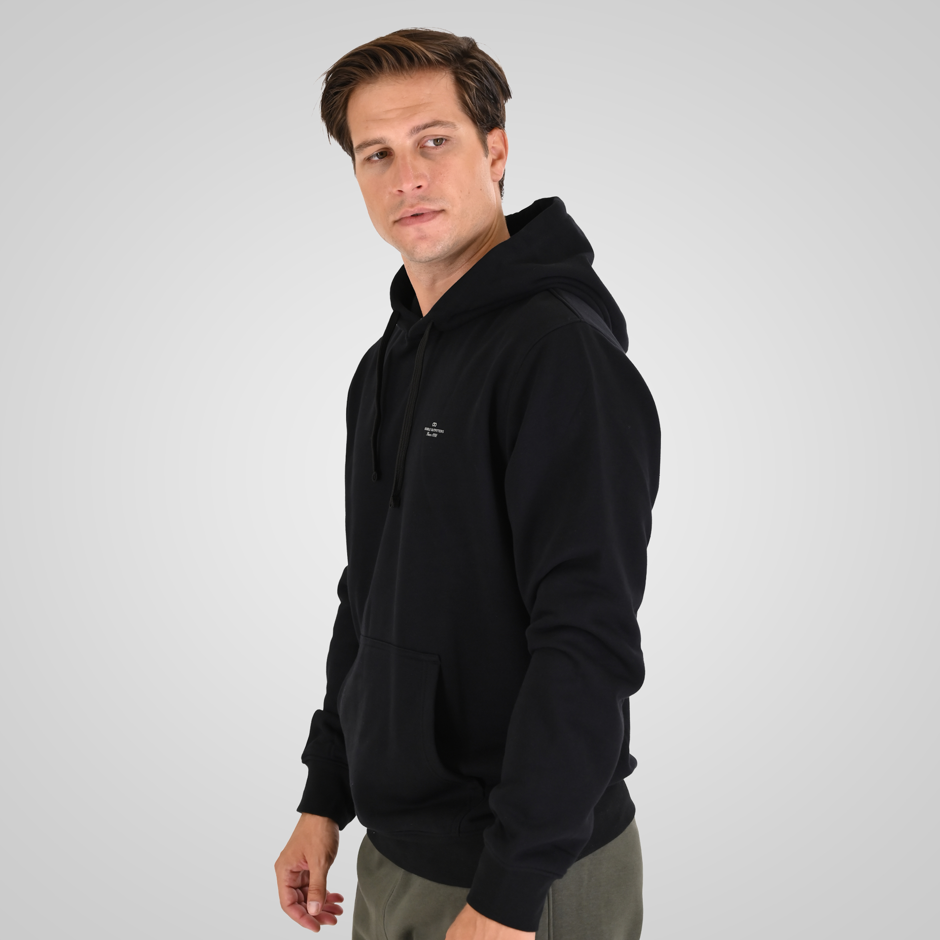 262MTOP-1140 HOODIE WITH HIGH DENSITY PRINT (TERRY FLEECE) BLACK - Image 3