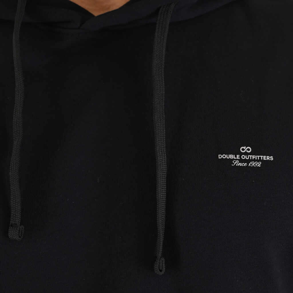 262MTOP-1140 HOODIE WITH HIGH DENSITY PRINT (TERRY FLEECE) BLACK