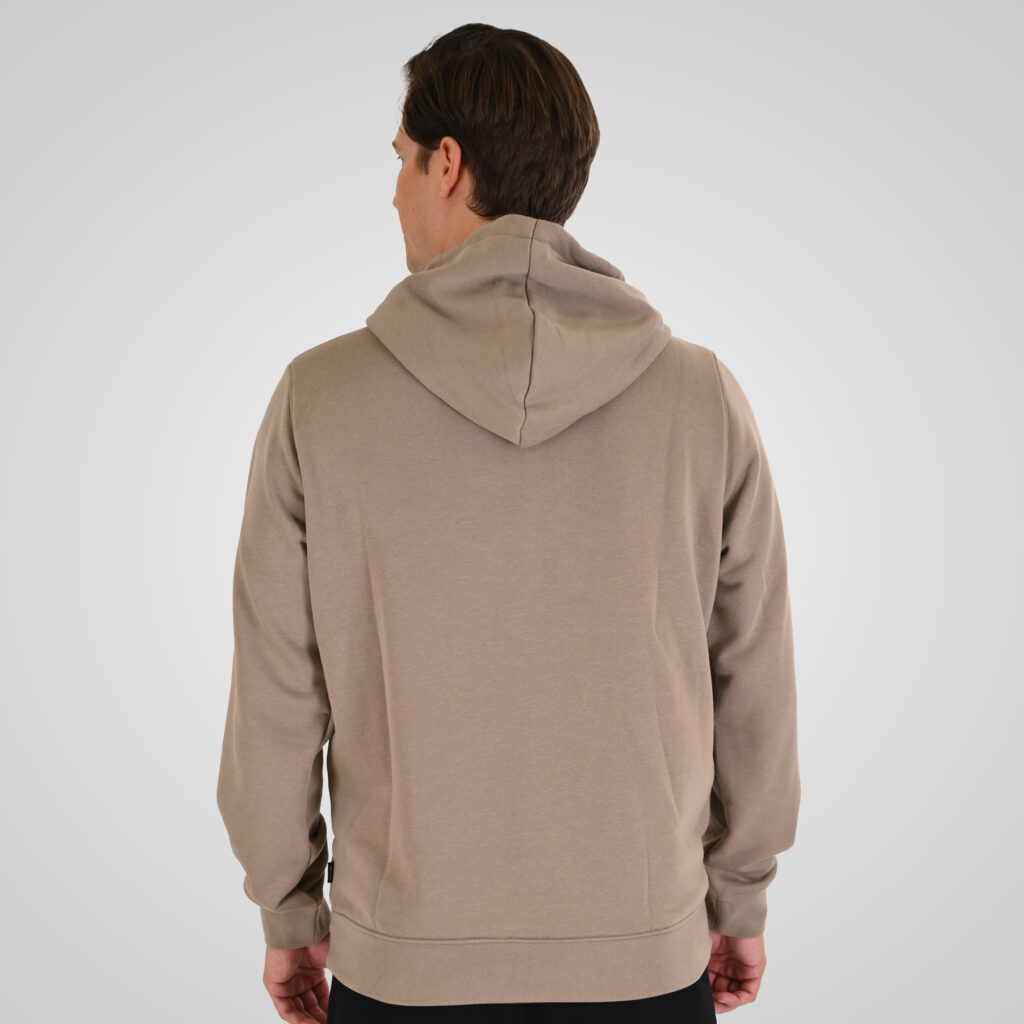 262MTOP-1140 HOODIE WITH HIGH DENSITY PRINT (TERRY FLEECE) DK BEIGE