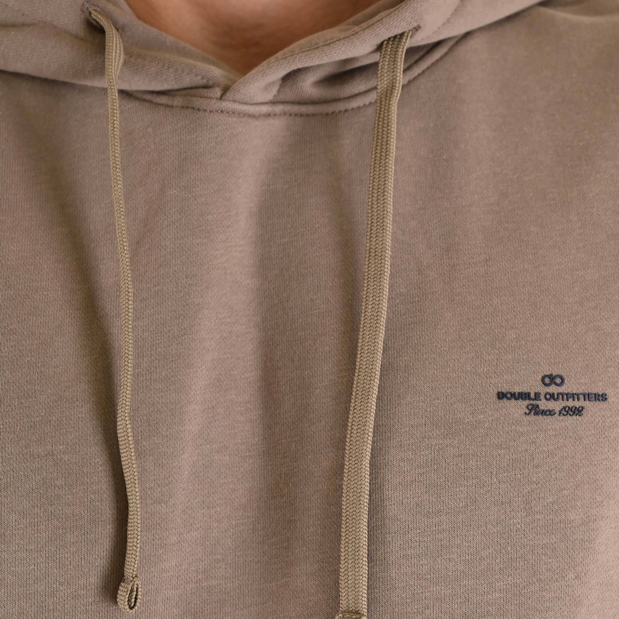 262MTOP-1140 HOODIE WITH HIGH DENSITY PRINT (TERRY FLEECE) DK BEIGE - Image 5