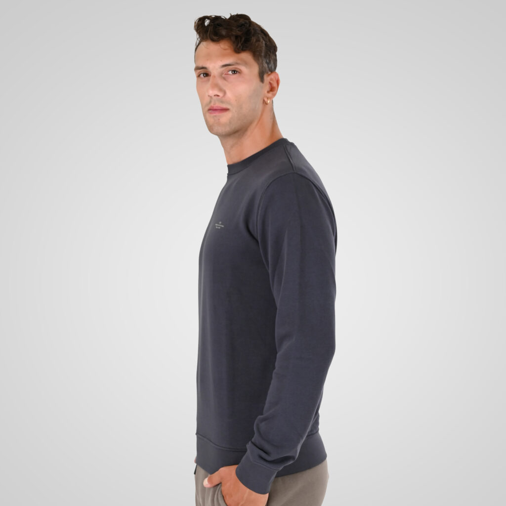 262MTOP-1141 CREWNECK WITH HIGH DENSITY PRINT (TERRY FLEECE) ANTHRACITE
