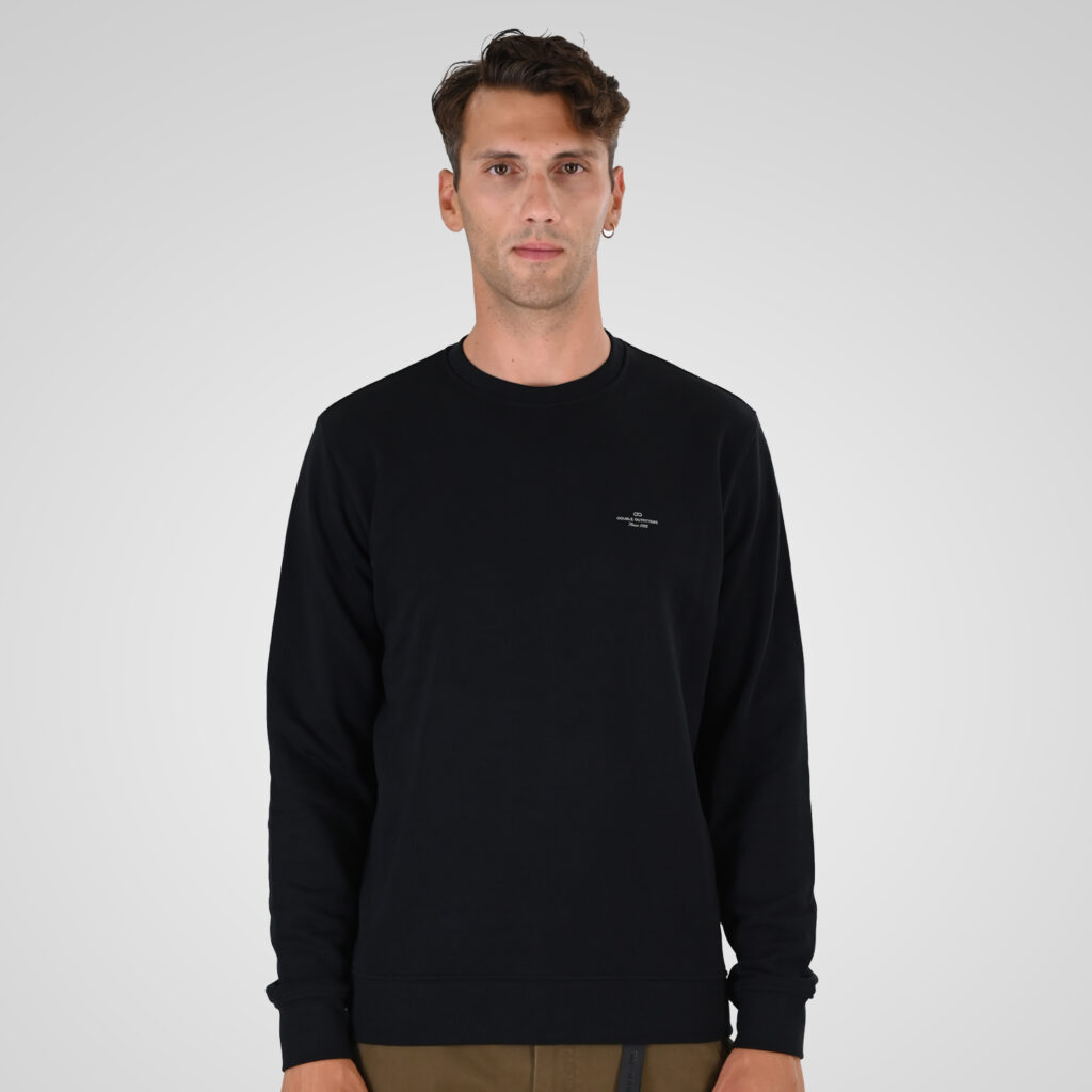 262MTOP-1141 CREWNECK WITH HIGH DENSITY PRINT (TERRY FLEECE) BLACK