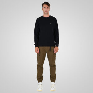 262MTOP-1141 CREWNECK WITH HIGH DENSITY PRINT (TERRY FLEECE) BLACK