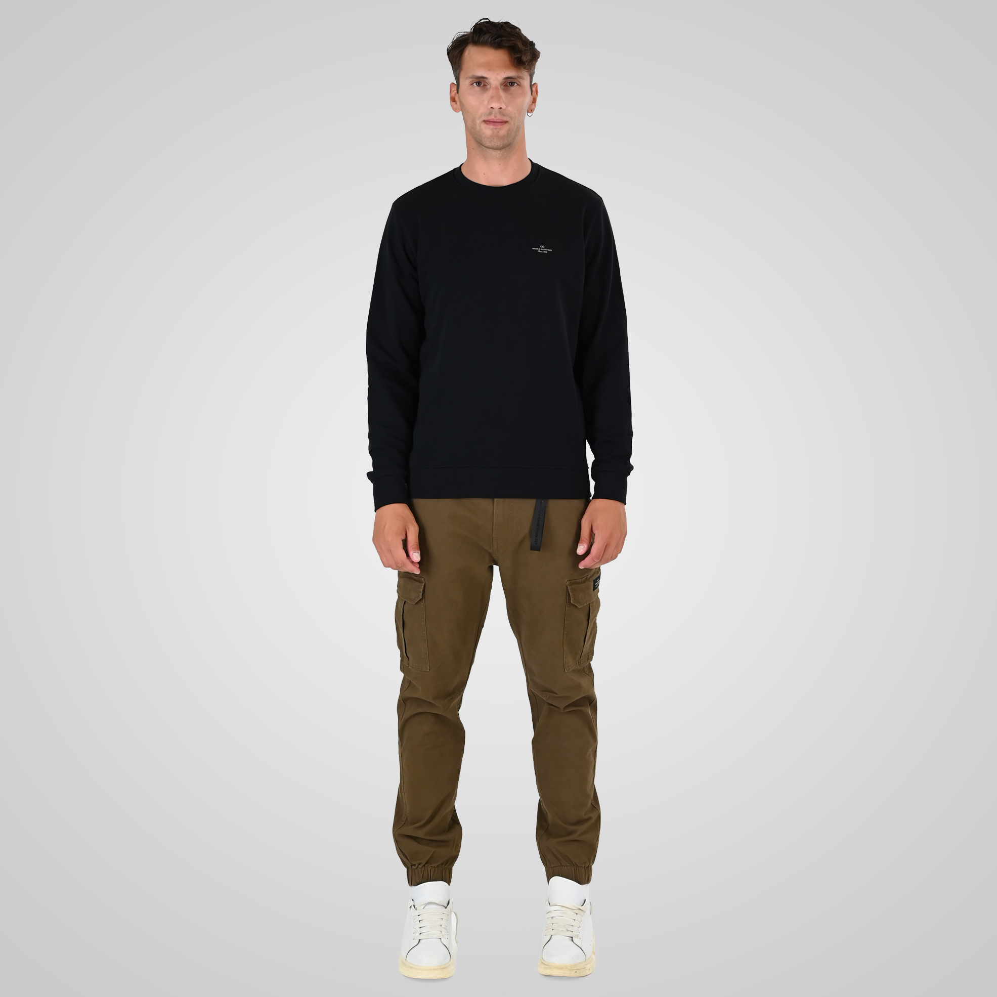 262MTOP-1141 CREWNECK WITH HIGH DENSITY PRINT (TERRY FLEECE) BLACK - Image 2