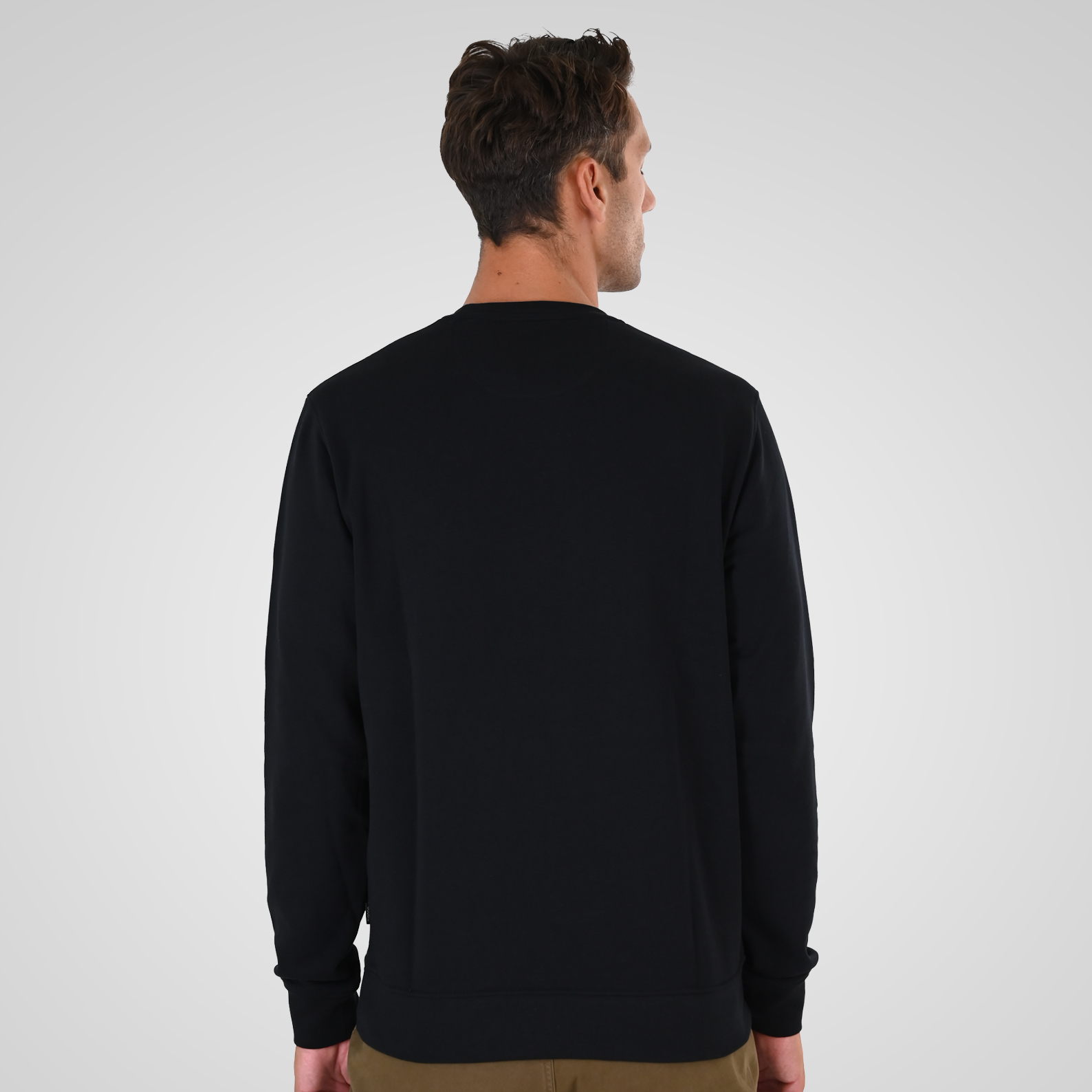 262MTOP-1141 CREWNECK WITH HIGH DENSITY PRINT (TERRY FLEECE) BLACK - Image 4